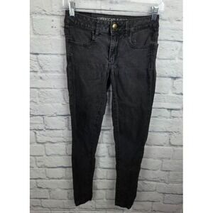 American Eagle Outfitters Women's‎ Jeggings Size 2 Black Super Stretch